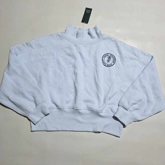 Wild Fable Women's Crop Turtleneck Geneva Sweatshirt, Blue, Size XL. - Picture 1 of 5